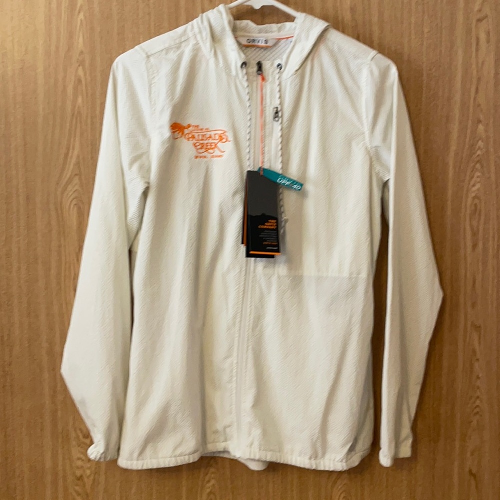 Women’s XS Orvis hoodie fishing jacket cream UPF40